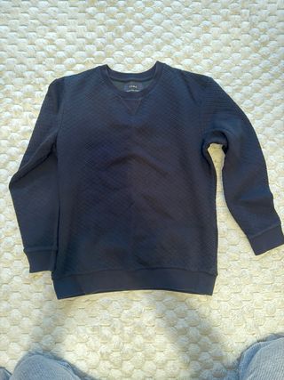 Sudadera Zara azul texturizada