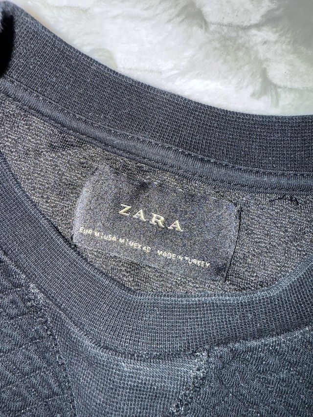 Sudadera Zara azul texturizada
