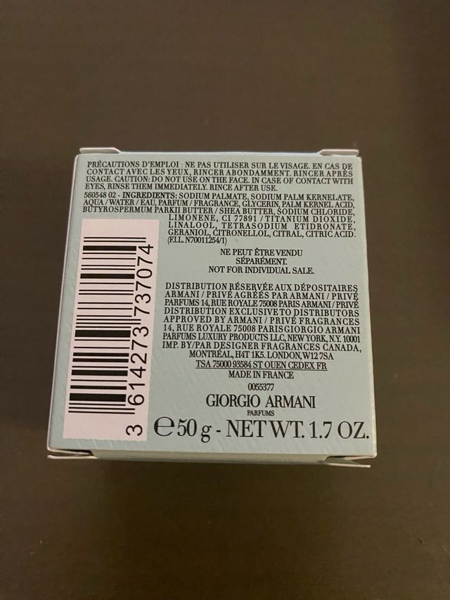 Jabón Armani Vetiver d’hiver perfumado