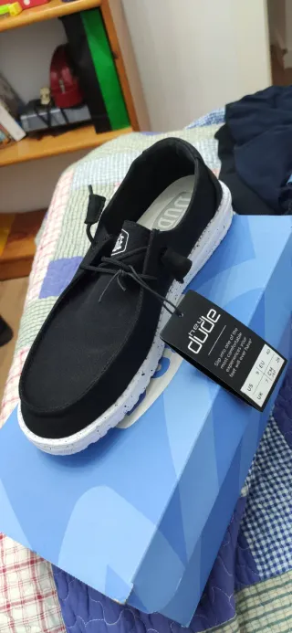 Zapatos Hey Dude Negros Talla 40 Unisex Nuevos