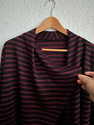 Chaqueta cárdigan asimétrica rayas