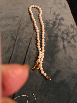 Collana perle naturali chiusura 9kt oro