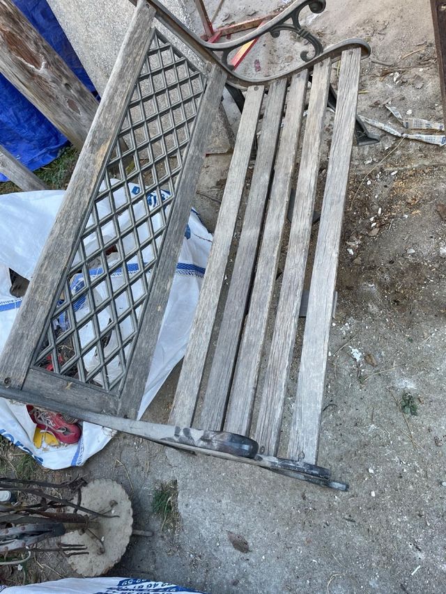 Banco de jardín hierro y madera