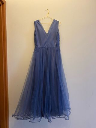 Abito Lungo Viola Chiaro/Grigio