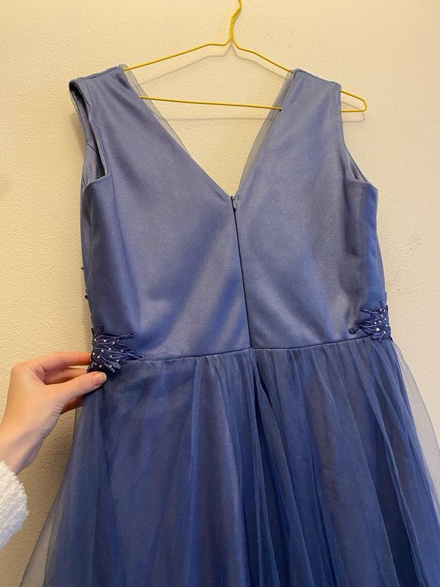 Abito Lungo Viola Chiaro/Grigio