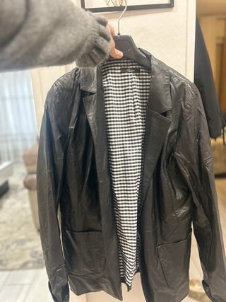 Giacca pelle donna nera