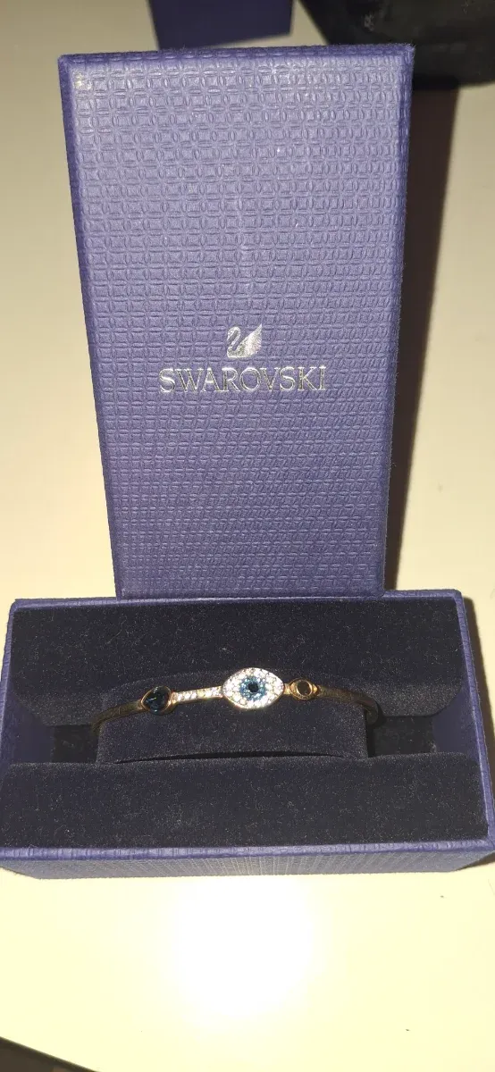 Pulsera Swarovski Ojo Azul Dorado