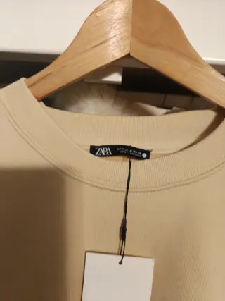Sudadera Zara Beige Talla M