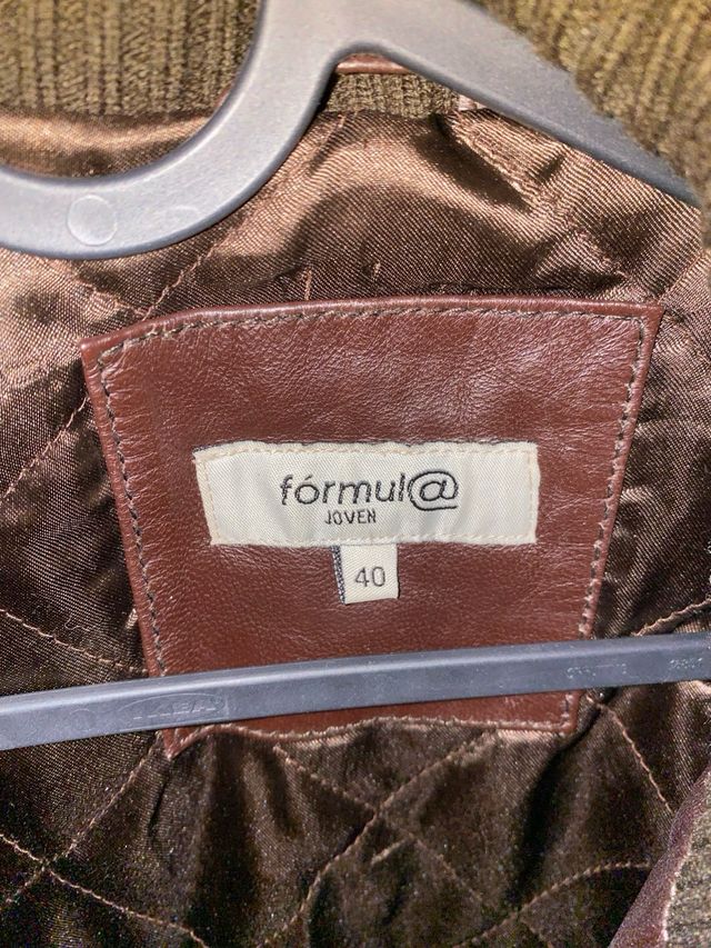Cazadora de piel FORMUL@ JEANS marrón Talla 40