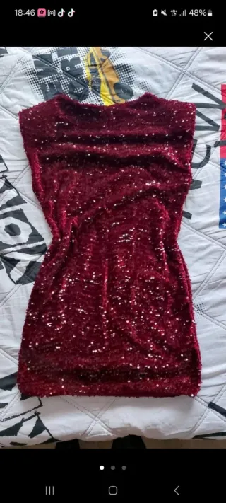 Vestido de fiesta lentejuelas rojo