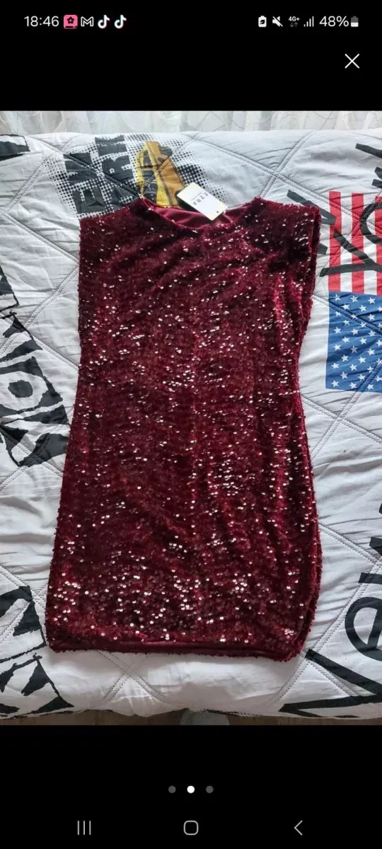 Vestido de fiesta lentejuelas rojo