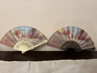 2 Abanicos Decorativos Vintage