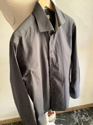 Camicia uomo grigio scuro maniche lunghe
