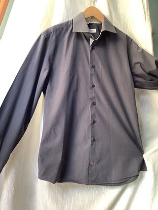 Camicia uomo grigio scuro maniche lunghe