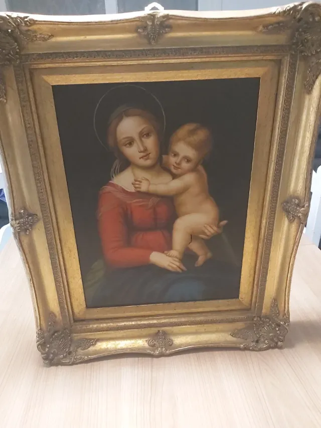 Cuadro óleo. Virgen con Niño