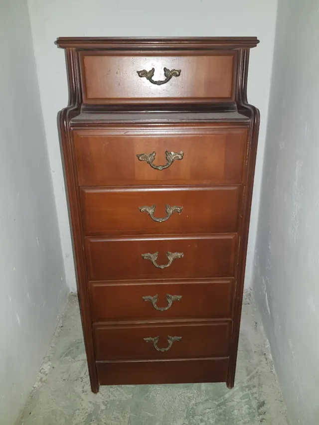 Cajonera madera auxiliar. 6 Cajones Estilo clasico
