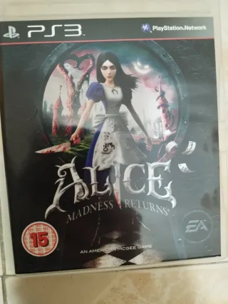 Alice Madness Returns PS3 en su caja, con manual.