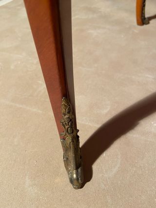 Mesa de juego marquetería madera y metal