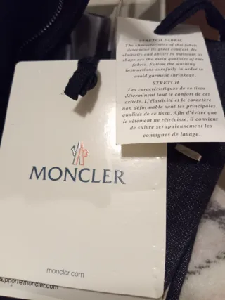 Moncler Pantalone Uomo Cotone Stretch Blu