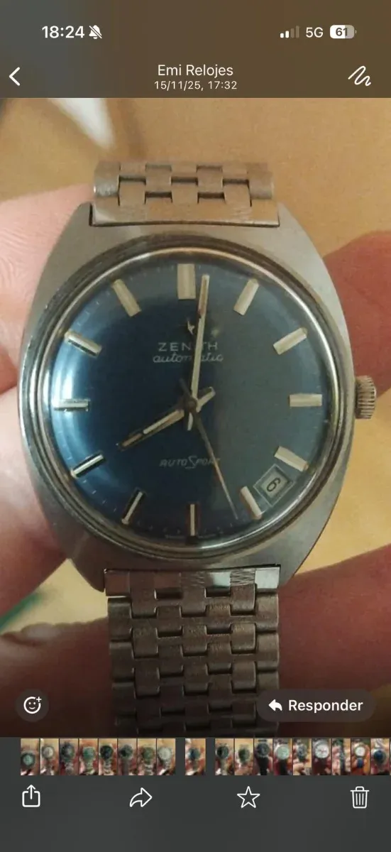 Reloj Zenith Automático Esfera Azul