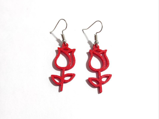 Pendientes de flor rojos