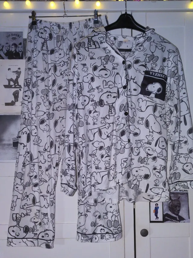 Pijama Snoopy Blanco y Negro