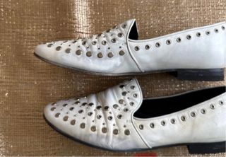 Mocasines Sandro Mujer Blancos Tachuelas