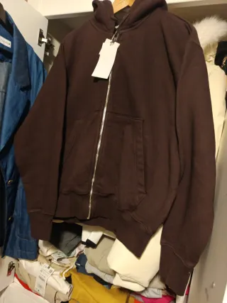 Sudadera Zara Mujer Marrón Cremallera