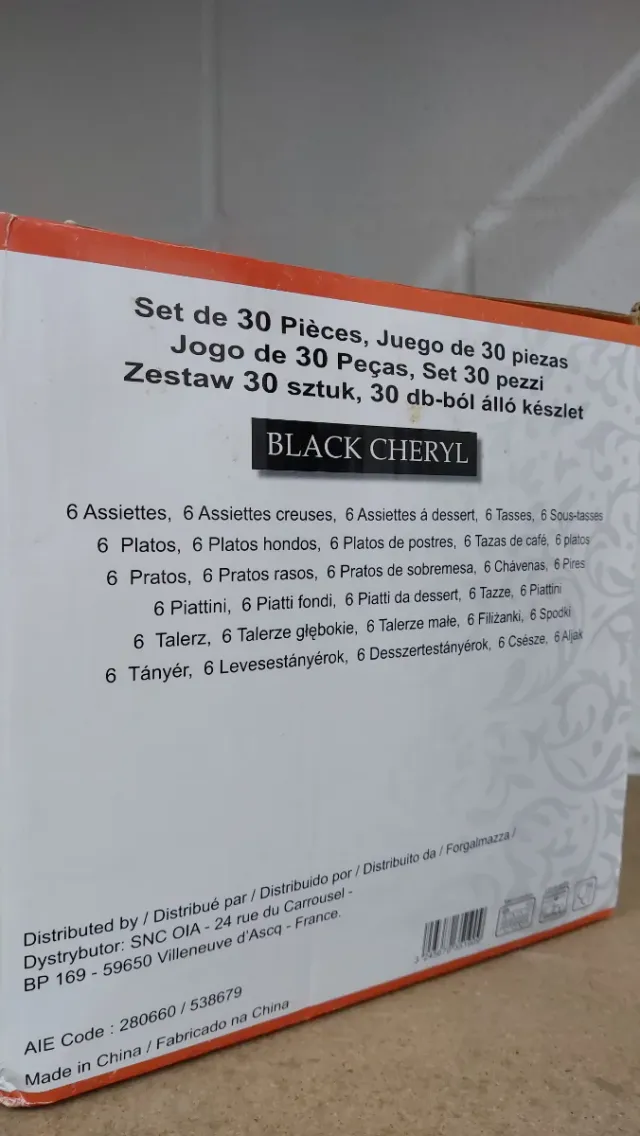 Vajilla BLACK CHERYL 25 piezas