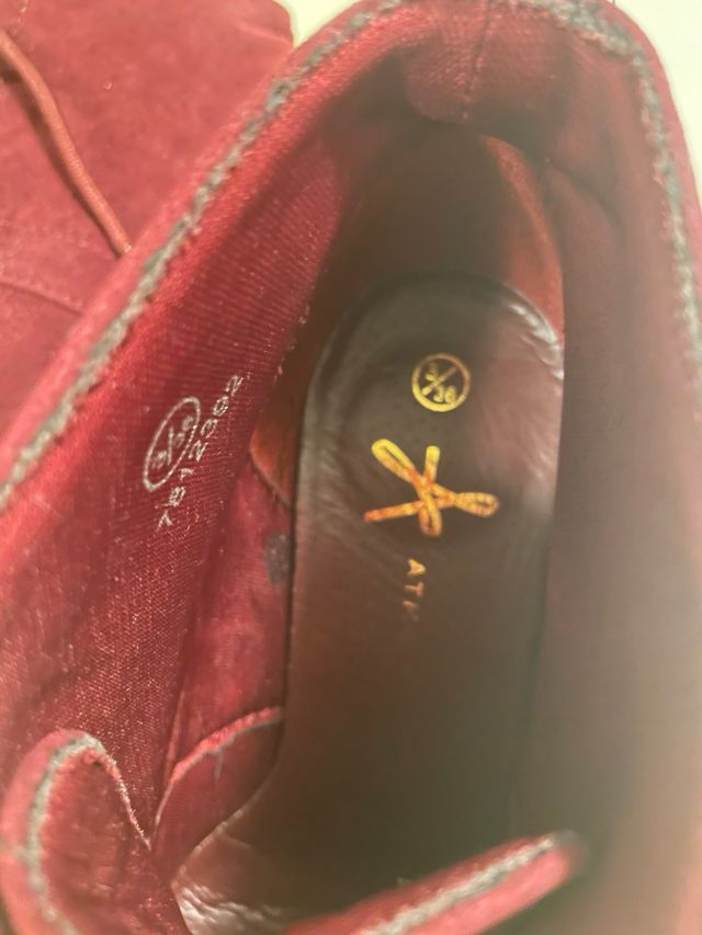 Botines granates nobuk T36 sin estrenar