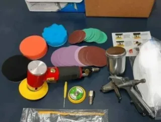 CONJUNTO DE PISTOLA DE PINTAR Y LIJADORA