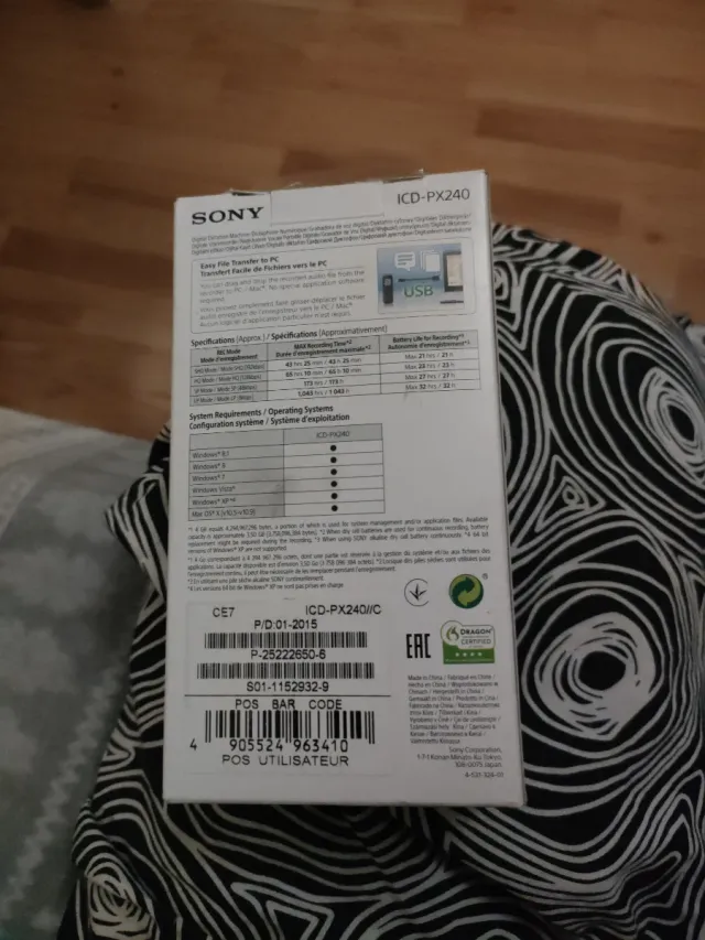 Grabadora de voz digital Sony ICD-PX240