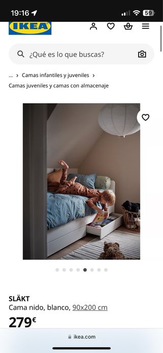 Cama nido SLÄKT Ikea 90x200 cm