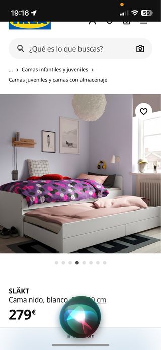 Cama nido SLÄKT Ikea 90x200 cm