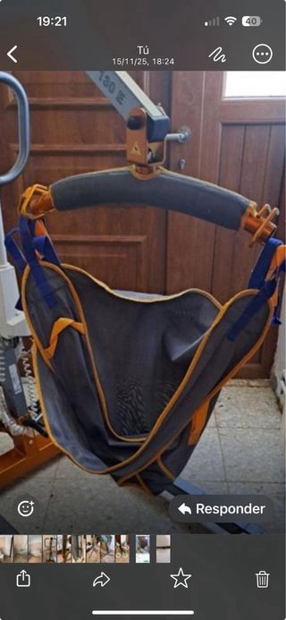 grúa sunlift 130kg y arnés