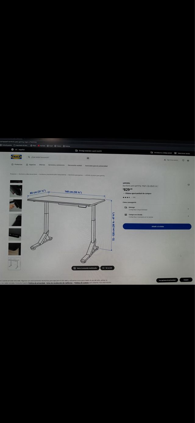 Scrivania Gaming IKEA UPPSPEL Nero