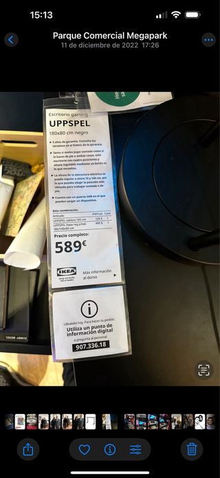 Escritorio Gaming IKEA UPPSPEL Negro