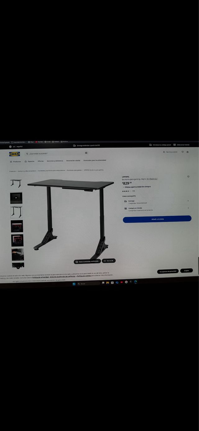Scrivania Gaming IKEA UPPSPEL Nero