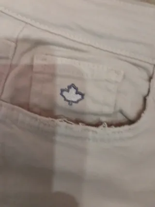 Pantalón vaquero beige mujer