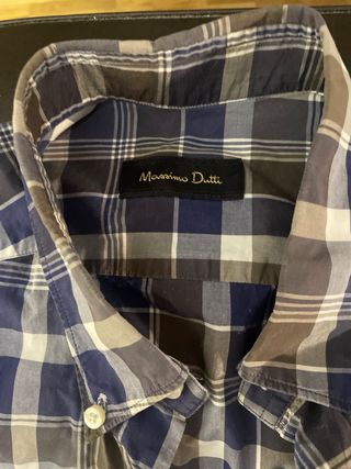 Camisa Massimo Dutti cuadros azul y marrón