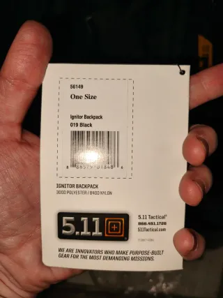 Mochila Táctica 5.11 Ignitor Negra