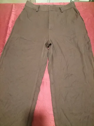 Pantalón ancho mujer marrón