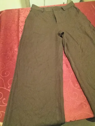 Pantalón ancho mujer marrón