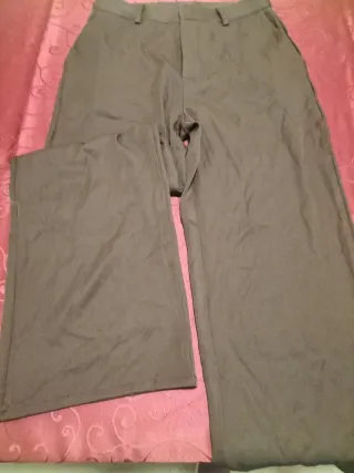 Pantalón ancho mujer marrón