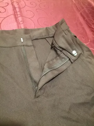 Pantalón ancho mujer marrón