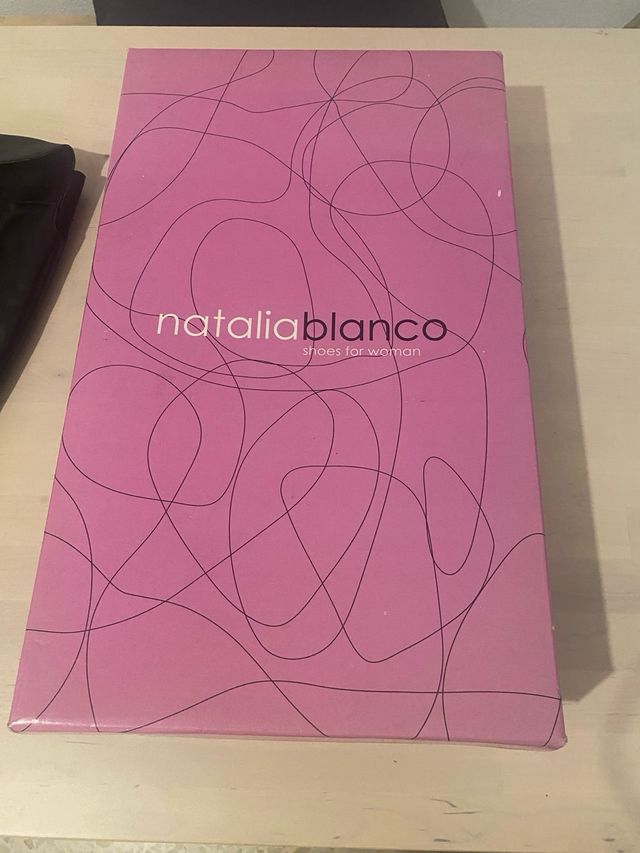 Botas Natalia Blanco Piel Talla 39 Negras