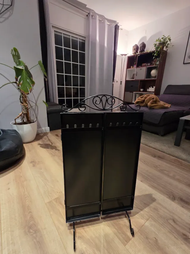 ESPEJO TRÍPTICO DE PIE NEGRO (3 CUERPOS)