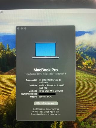 MacBook Pro 2020 Gris Espacial