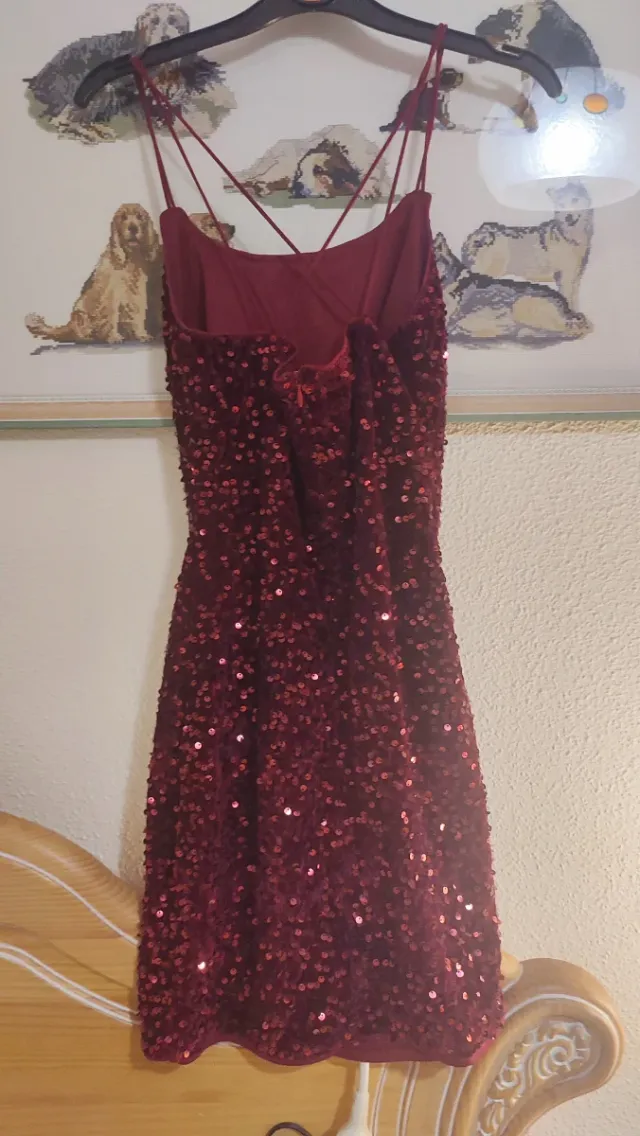 Vestido corto lentejuelas rojo