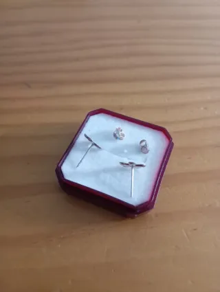 Pendientes infantiles flor azul y blanco